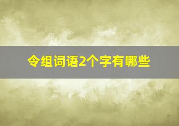 令组词语2个字有哪些