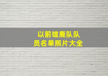 以前雄鹿队队员名单照片大全