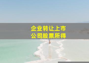 企业转让上市公司股票所得