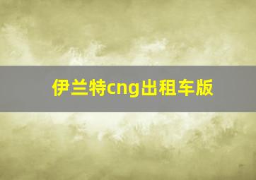 伊兰特cng出租车版