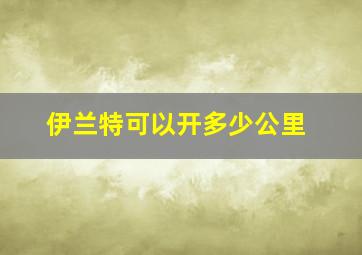 伊兰特可以开多少公里