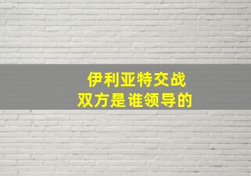 伊利亚特交战双方是谁领导的