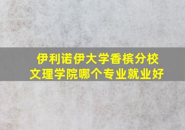 伊利诺伊大学香槟分校文理学院哪个专业就业好