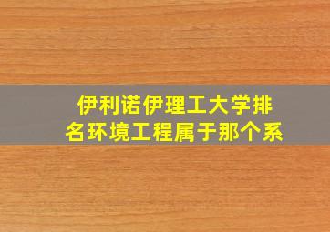 伊利诺伊理工大学排名环境工程属于那个系