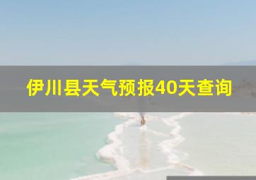 伊川县天气预报40天查询