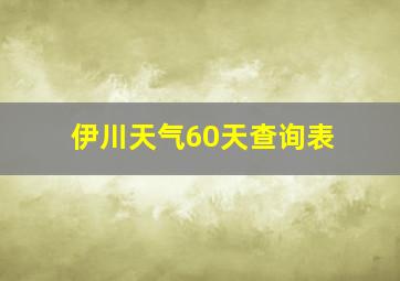 伊川天气60天查询表