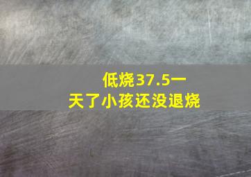 低烧37.5一天了小孩还没退烧