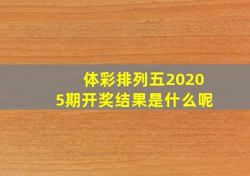 体彩排列五20205期开奖结果是什么呢