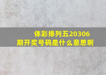 体彩排列五20306期开奖号码是什么意思啊