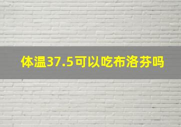 体温37.5可以吃布洛芬吗