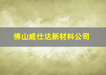 佛山威仕达新材料公司