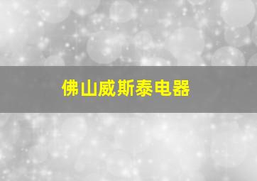 佛山威斯泰电器