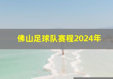 佛山足球队赛程2024年