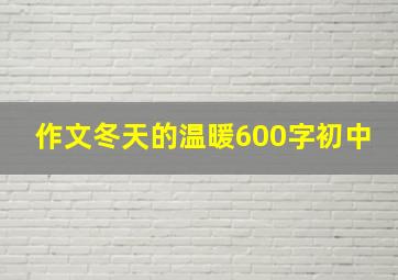 作文冬天的温暖600字初中