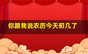 你跟我说农历今天初几了