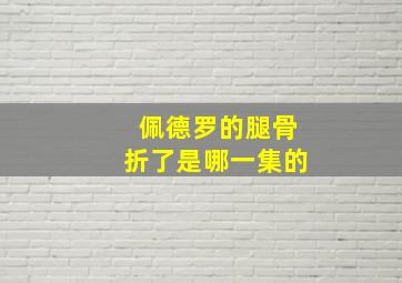 佩德罗的腿骨折了是哪一集的