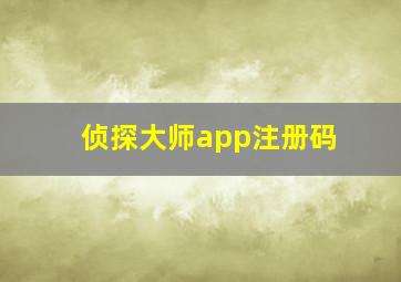 侦探大师app注册码