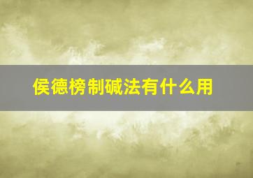 侯德榜制碱法有什么用