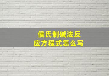 侯氏制碱法反应方程式怎么写