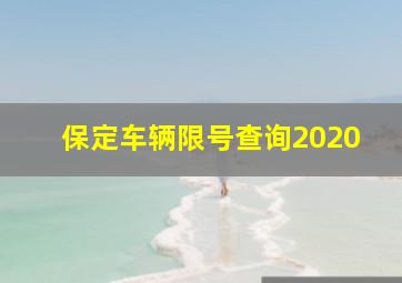 保定车辆限号查询2020