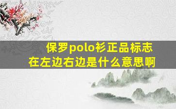 保罗polo衫正品标志在左边右边是什么意思啊