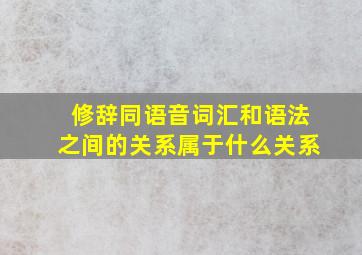 修辞同语音词汇和语法之间的关系属于什么关系