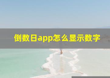 倒数日app怎么显示数字