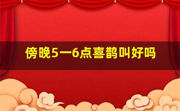 傍晚5一6点喜鹊叫好吗