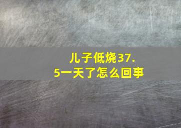 儿子低烧37.5一天了怎么回事