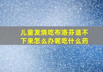 儿童发烧吃布洛芬退不下来怎么办呢吃什么药