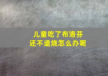 儿童吃了布洛芬还不退烧怎么办呢