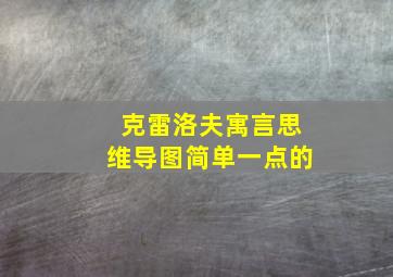 克雷洛夫寓言思维导图简单一点的