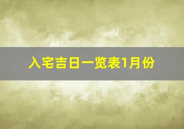 入宅吉日一览表1月份