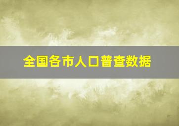 全国各市人口普查数据