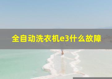 全自动洗衣机e3什么故障