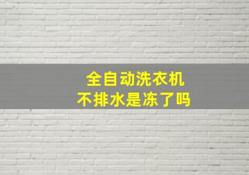 全自动洗衣机不排水是冻了吗