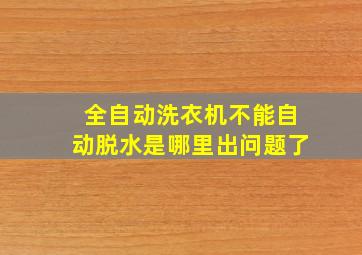 全自动洗衣机不能自动脱水是哪里出问题了