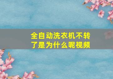 全自动洗衣机不转了是为什么呢视频