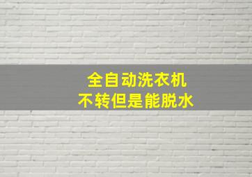 全自动洗衣机不转但是能脱水