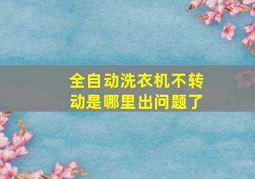 全自动洗衣机不转动是哪里出问题了