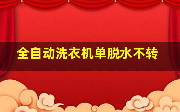 全自动洗衣机单脱水不转