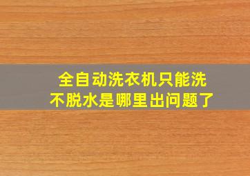 全自动洗衣机只能洗不脱水是哪里出问题了