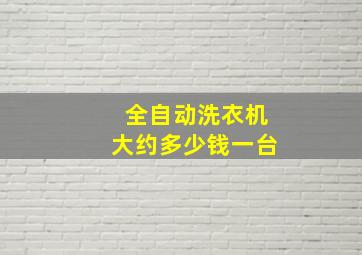 全自动洗衣机大约多少钱一台