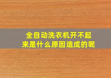 全自动洗衣机开不起来是什么原因造成的呢