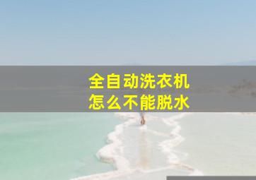 全自动洗衣机怎么不能脱水