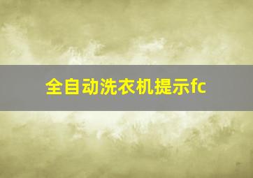 全自动洗衣机提示fc