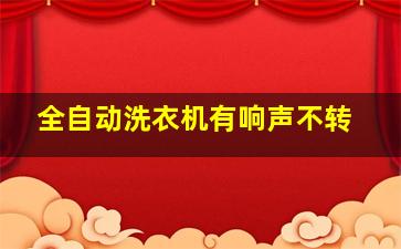 全自动洗衣机有响声不转