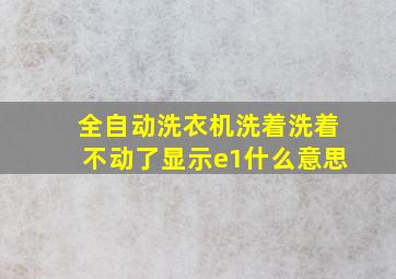 全自动洗衣机洗着洗着不动了显示e1什么意思