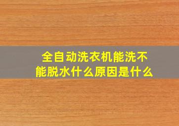 全自动洗衣机能洗不能脱水什么原因是什么