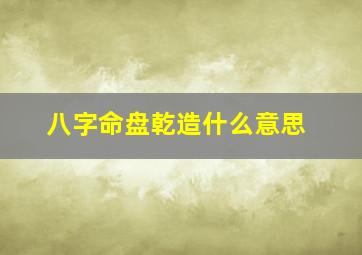 八字命盘乾造什么意思